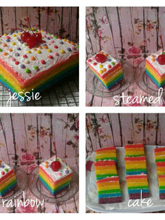Foto resep Steamed rainbow cake