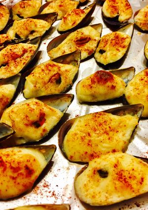 Una foto de Mejillones gratinados con Bechamel