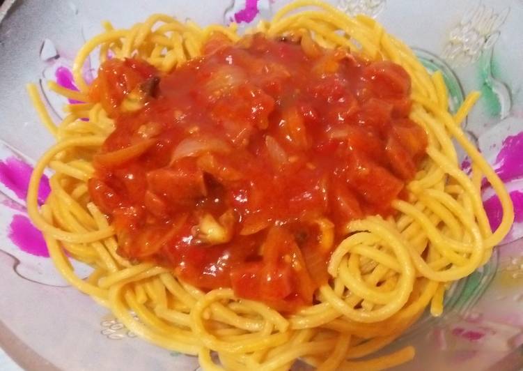 Langkah Mudah untuk Menyiapkan Spaghetti homemade, Lezat Sekali