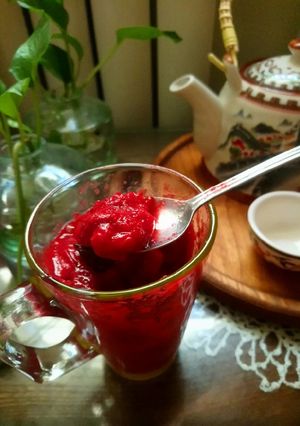 عکسی از دستور آلبالو اخته دسر یخی