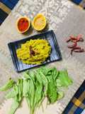 Palak khichadi (broken wheat)