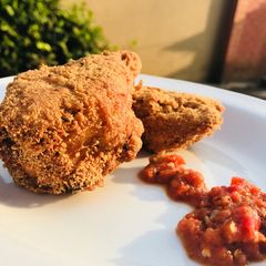 A picture of Chicken Garri nuggets.