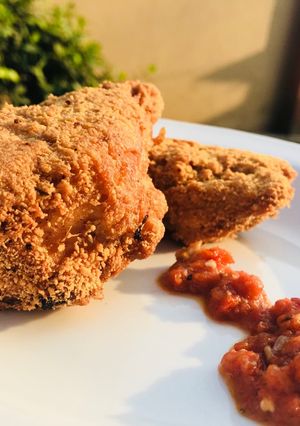 A picture of Chicken Garri nuggets.