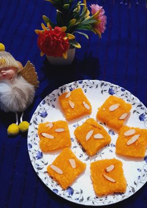 A picture of Nariyal Pak (Coconut Fudge).