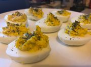 A picture of deviled eggs no mustard