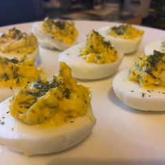 A picture of Tarragon Deviled Eggs.