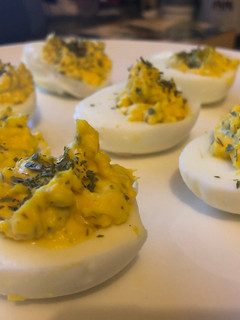A picture of Tarragon Deviled Eggs.