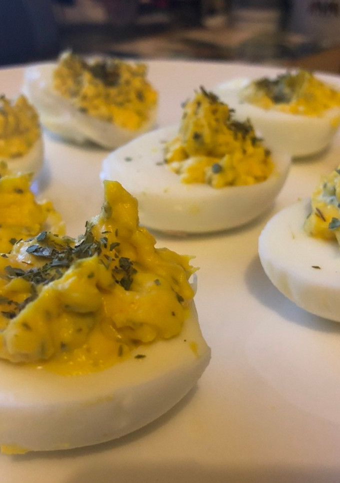 A picture of Tarragon Deviled Eggs.
