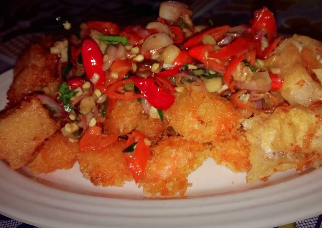 Udang Renyah dengan Sambal Matah