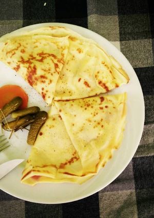 Hình của món Crêpes ham và phomai.