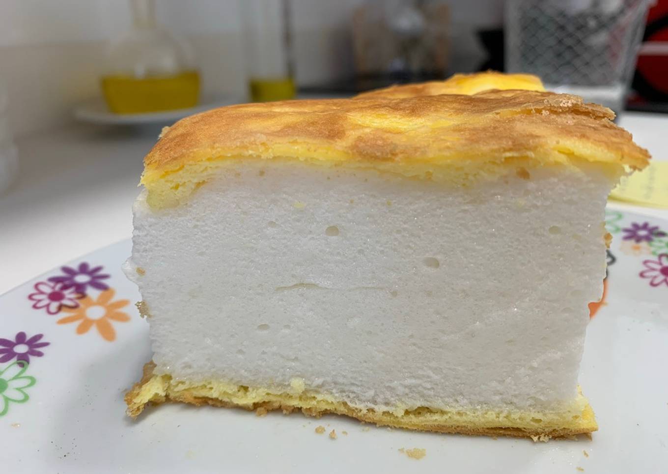 Pastel de merengue saludable a la sartén