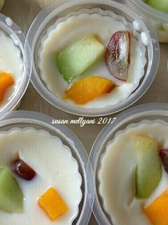 Foto resep Puding susu toping buah