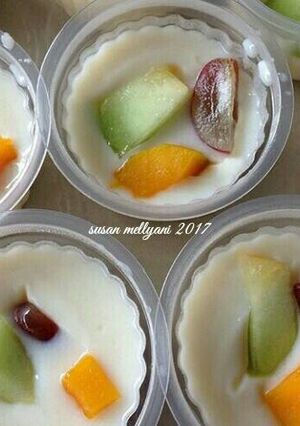 Foto resep Puding susu toping buah
