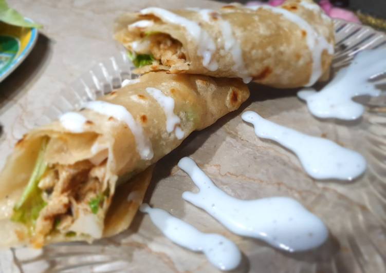 Paratha roll with mayo souce