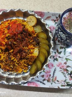 عکسی از دستور لوبیا پلو بدون گوشت و مرغ