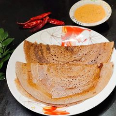 A picture of Ragi dosa (finger millet dosa).