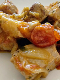 Una foto de Ensalada de atún con vinagreta de cherries