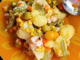 Ensalada Templada de (Habichuelas) Judías Verdes con Patata, Maíz y Atún