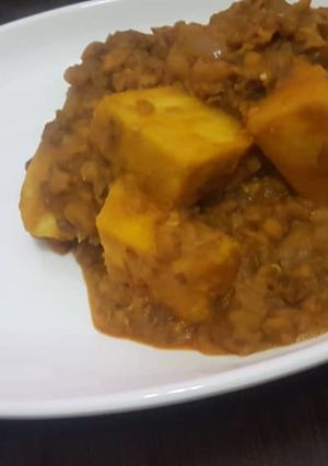 A picture of Yam and beans porridge.