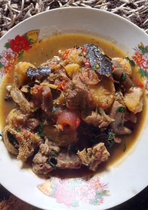 A picture of Plantain peppersoup.