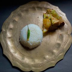 A picture of Echor Kancha Aam Sabji / Jack Fruit & Raw Mango veggie from Thakurbarir Ranna.