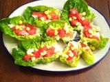 Hojas de lechuga con jitomate