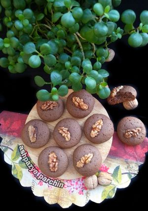 عکسی از دستور کوکی کاکائویی گردویی بدون فر 🌸