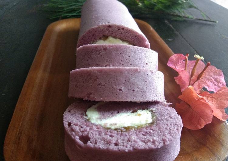 Steamed Roll Cake (ekonomis, 1 telur, lembut)