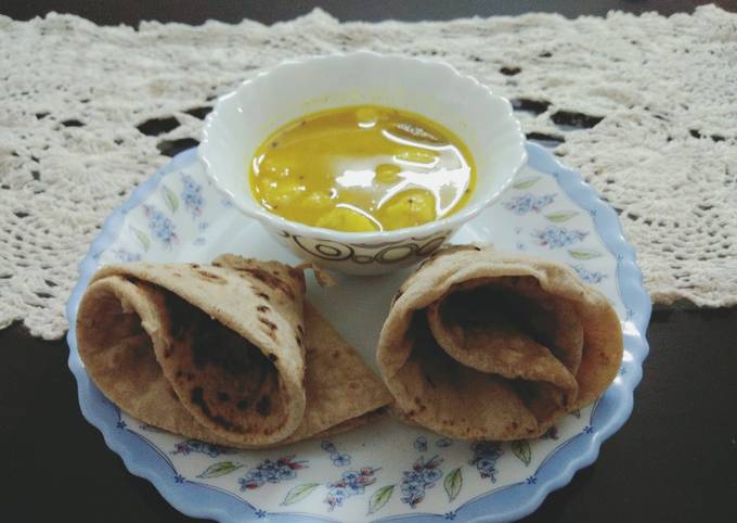 Arbi curry and Phulka