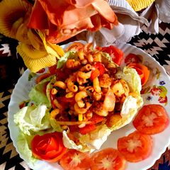 A picture of Tomatoes Pasta salad.