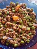 Mixed meat with peas.#author's marathon
