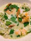 Seafood with homemade green curry