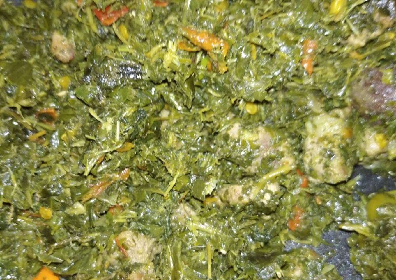 Oseng Daun Singkong + daging iwek😅