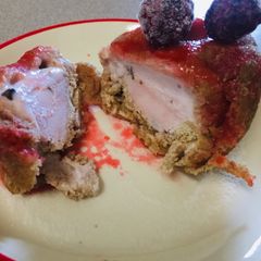 A picture of Deep Fried ice cream (without melting the ice cream).