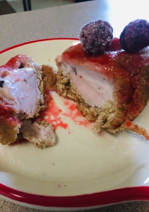 A picture of Deep Fried ice cream (without melting the ice cream).