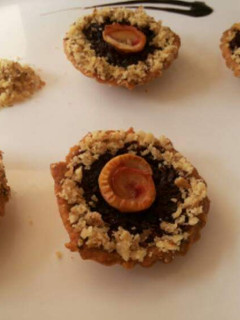 A picture of Beetroot walnut apple pie.