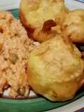 Coliflor capeada con arroz
