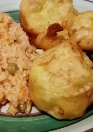 Una foto de Coliflor capeada con arroz