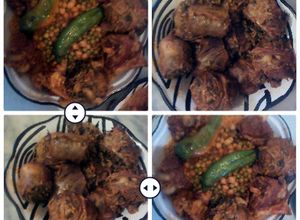 صورة لوصفة الكسكسي التونسي باللحم و العصبان🍲