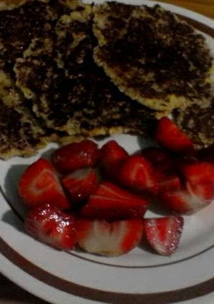 Una foto de Panquecas exquisitas Desayunito fitness💪😍