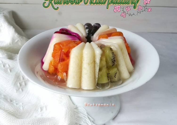 Bumbu Rainbow bread pudding | Cara Masak Rainbow bread pudding Yang Sempurna