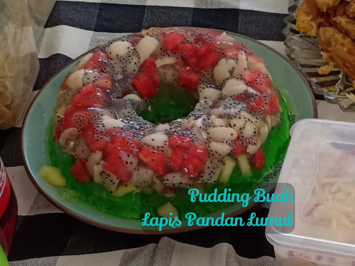 Anti Ribet, Buat Pudding Buah Lapis Pandan Lumut ala Didi Bahan Sederhana