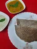 Ragi dosa with sambar and chutney