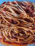 242. Spaghetti with Tomato, Chorizo, and Bacon