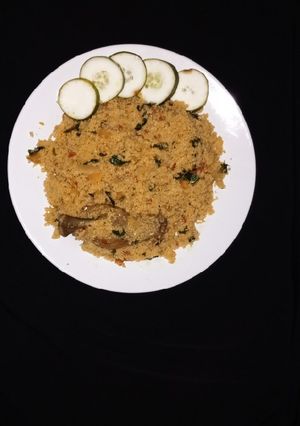 A picture of Spicy turmeric jollof couscous.