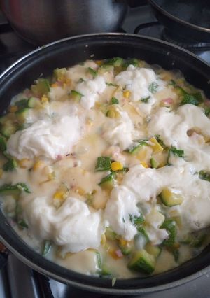 Una foto de Ensalada de calabacitas con queso y crema