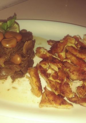 Une photo de Kebab express, fèves en sauce