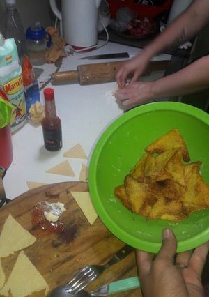 Una foto de Nachos caseros