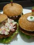 Crispy fish & potato burgers with mayo salsa😋🍔