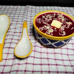 Red velvet soup A picture of Red velvet soup.